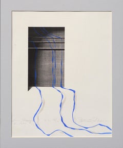 "Azul a través de la puerta" - Litografía alterada a mano