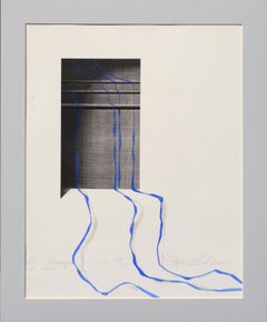 « Bleu à travers la porte » - Lithographie altérée à la main