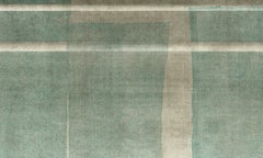 Fine Teal Mesh and Rods Collograph