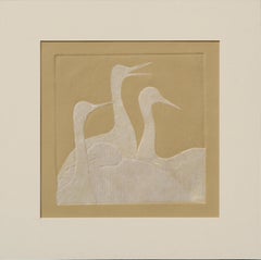 Vintage Four Swans - Paper Composition