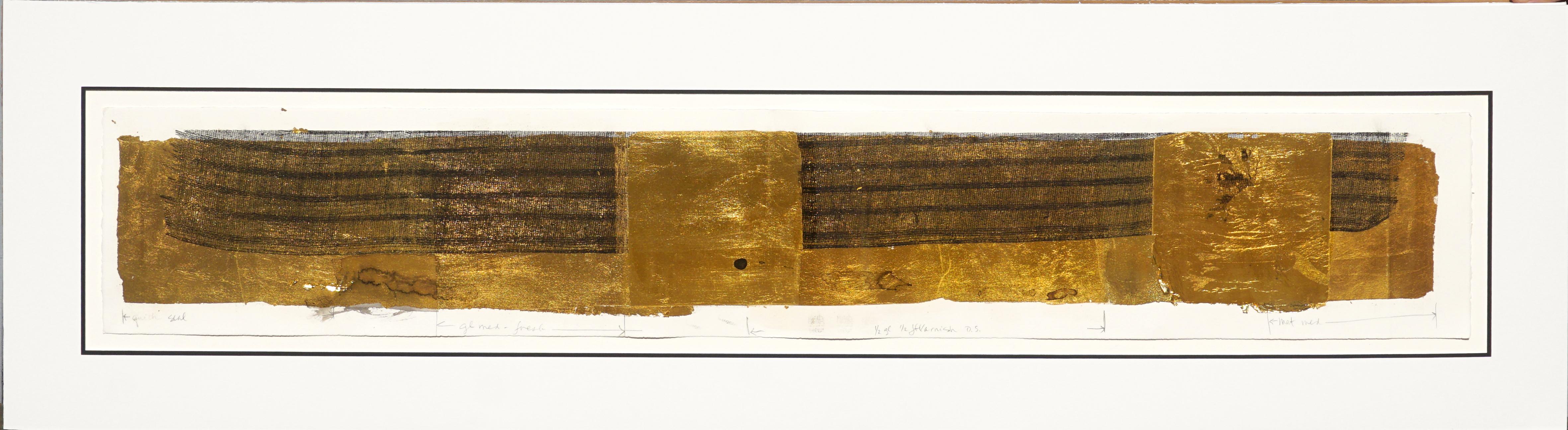 Gold Leaf and Mesh Lithograph