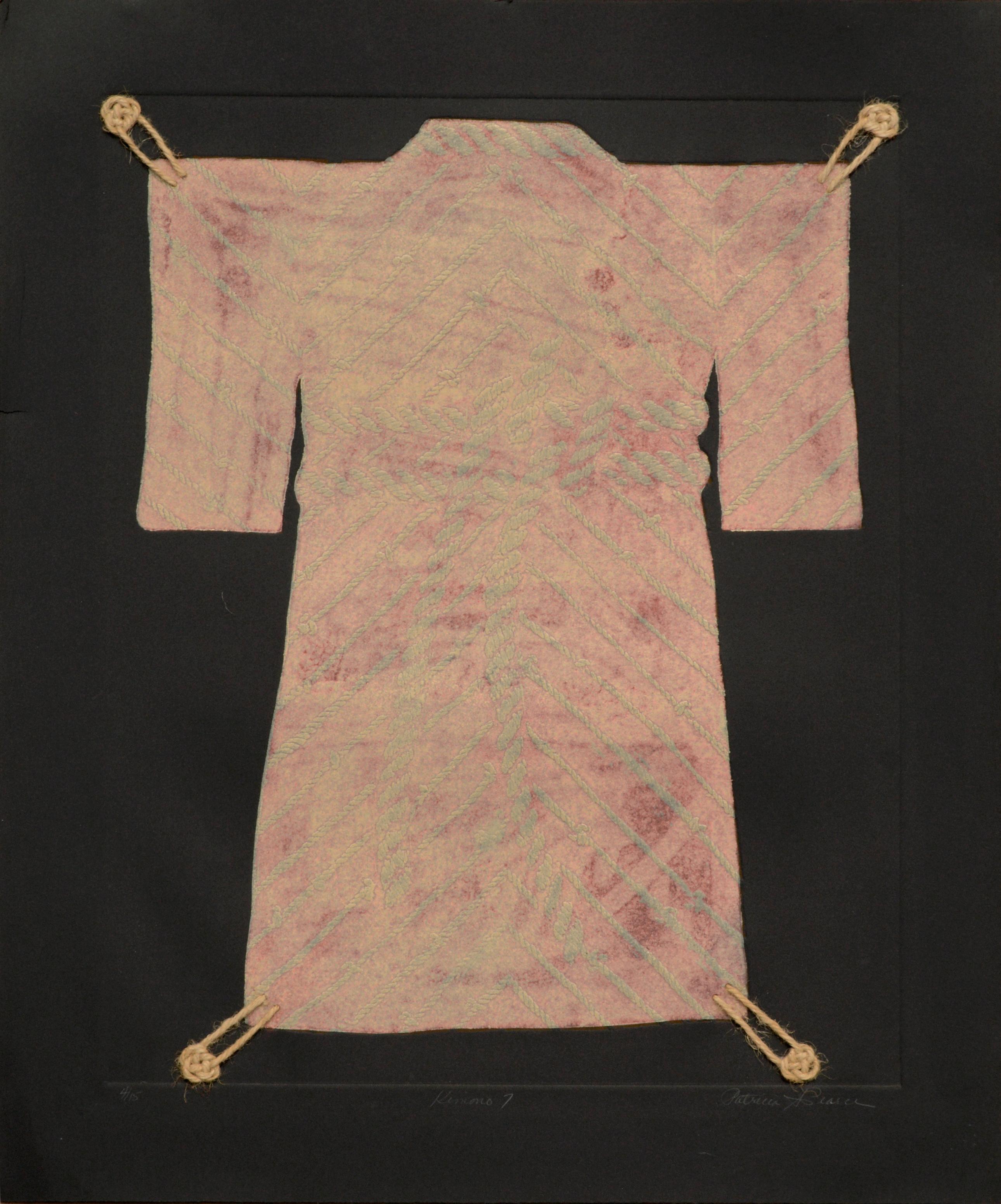 Patricia A Pearce Abstract Print - "Kimono 7" (Pink Rope Kimono with Twine)