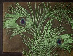 Kimono with Peacock Feathers Lithograph