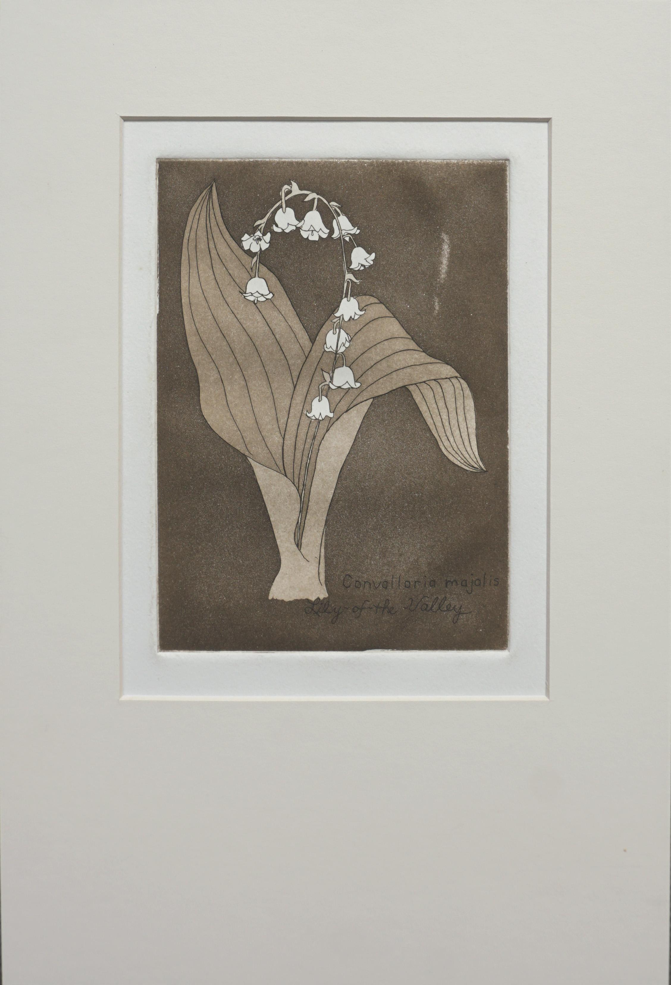 Still-Life Print Patricia A Pearce - "Lily of the Valley" - Lithographie botanique de nature morte