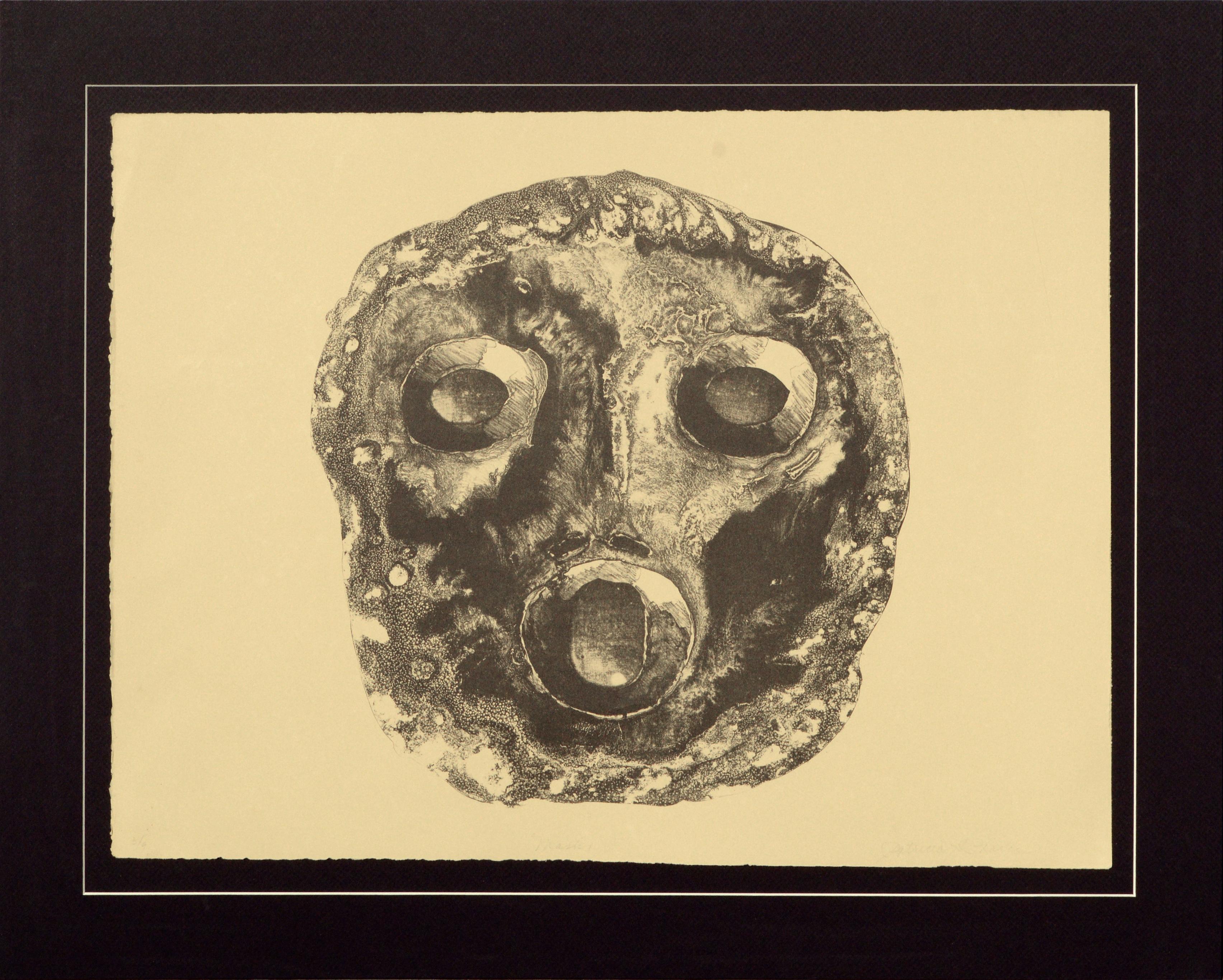 Patricia A Pearce Abstract Print - "Mask 1" Collotype