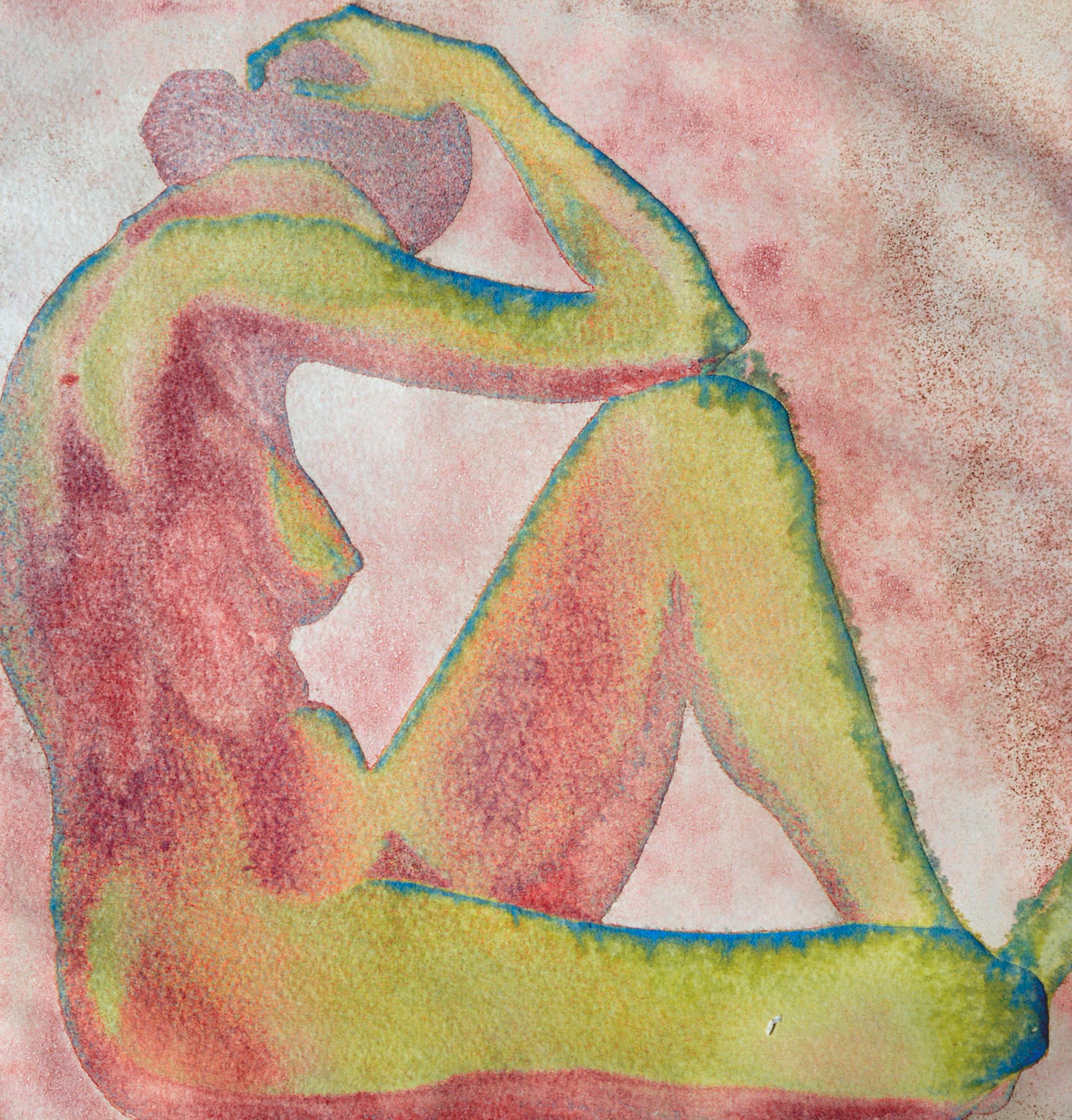 Figure nue en rouge - Print de Patricia A Pearce
