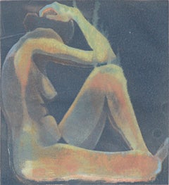Vintage Nude Figurative - Steel Plate Monotype