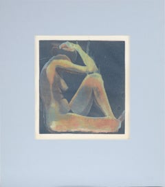 Desnudo figurativo vintage - Monotipo de plancha de acero