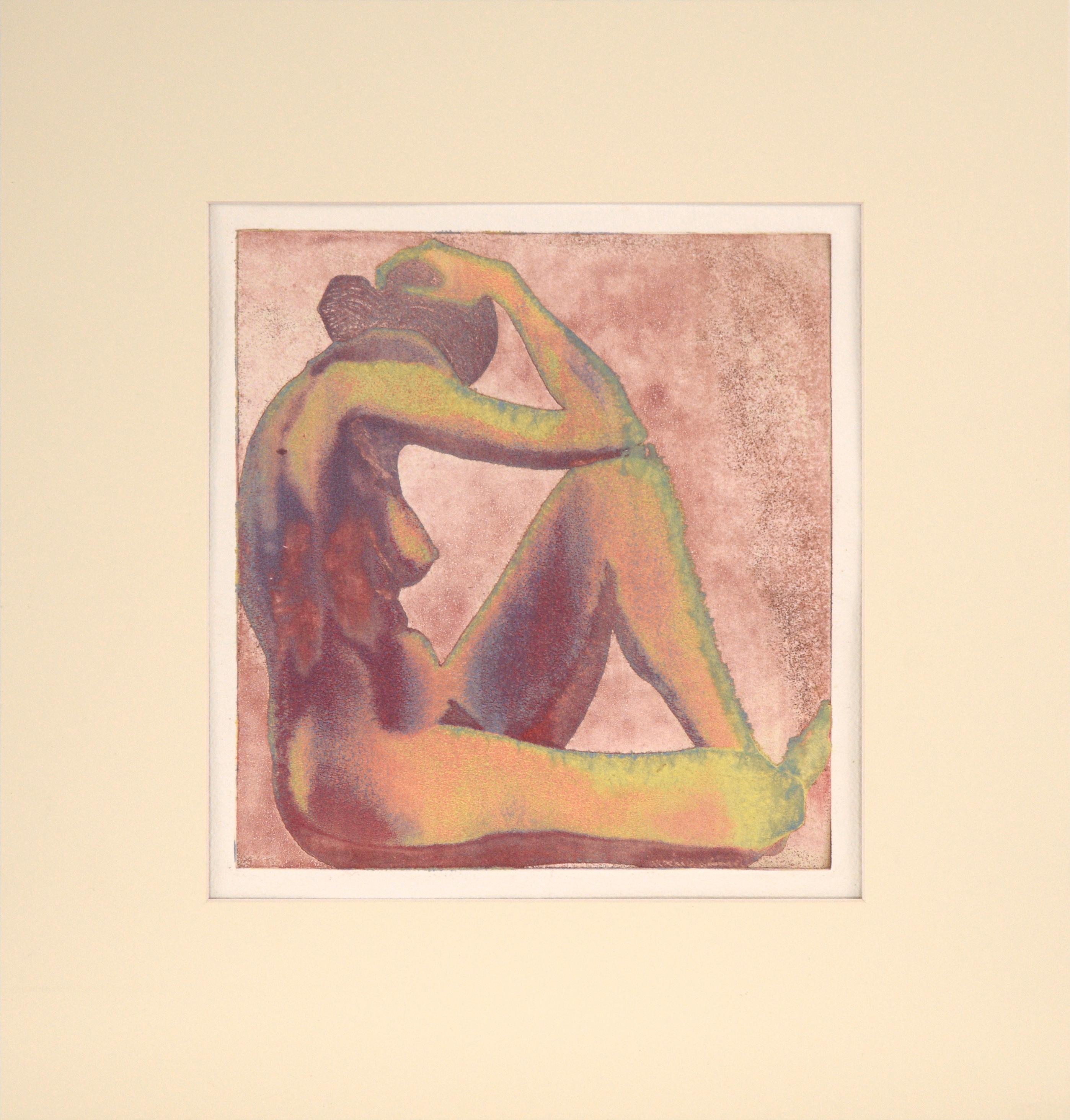 Vintage Figurative Nude - Steel Plate Etching