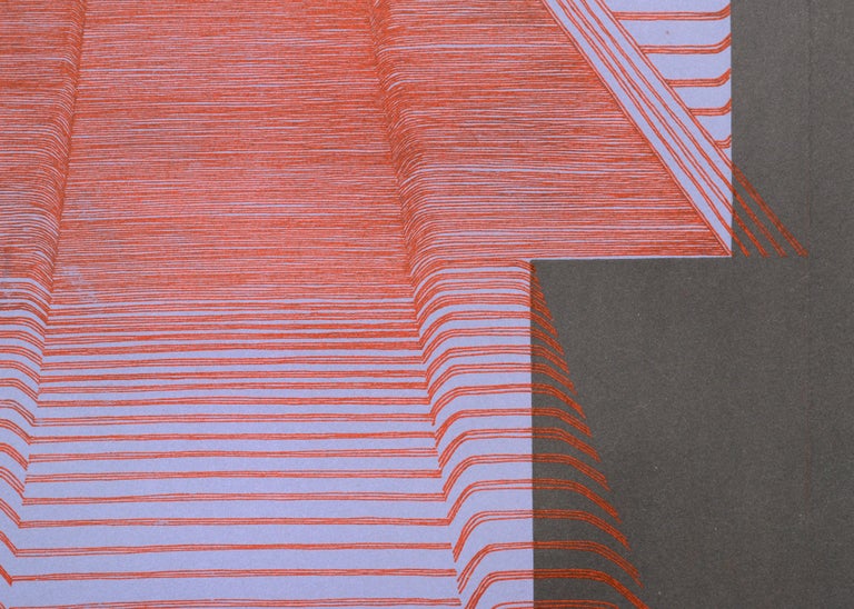 Purple Kimono with Red Stripes - Contemporary Print by Patricia A Pearce