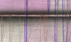 Purple Ribbons and Gold Threads - Hand-Augmented Abstract Collotype