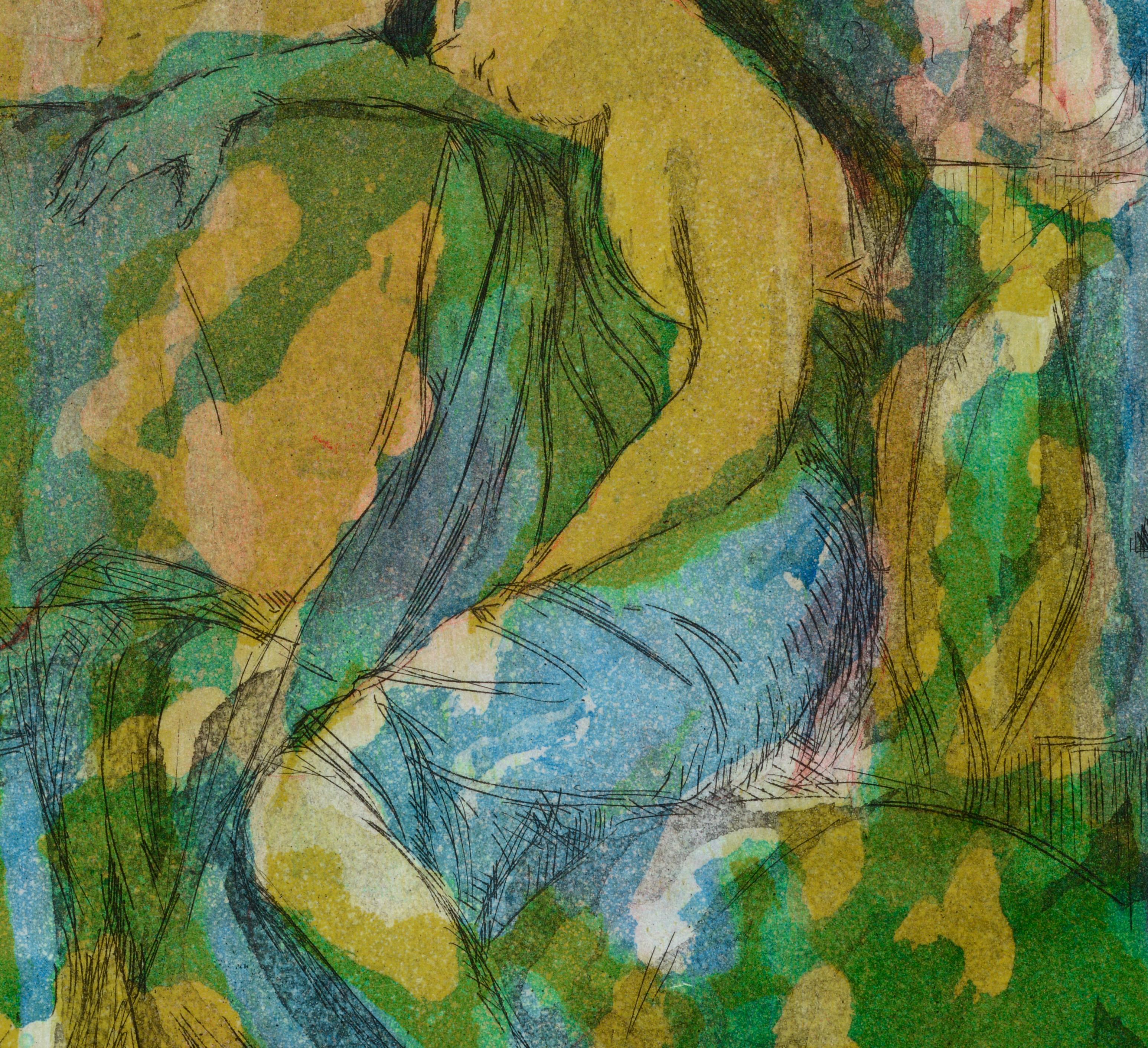 Liegende Frau Figurative Abstrakte  (Zeitgenössisch), Print, von Patricia A Pearce