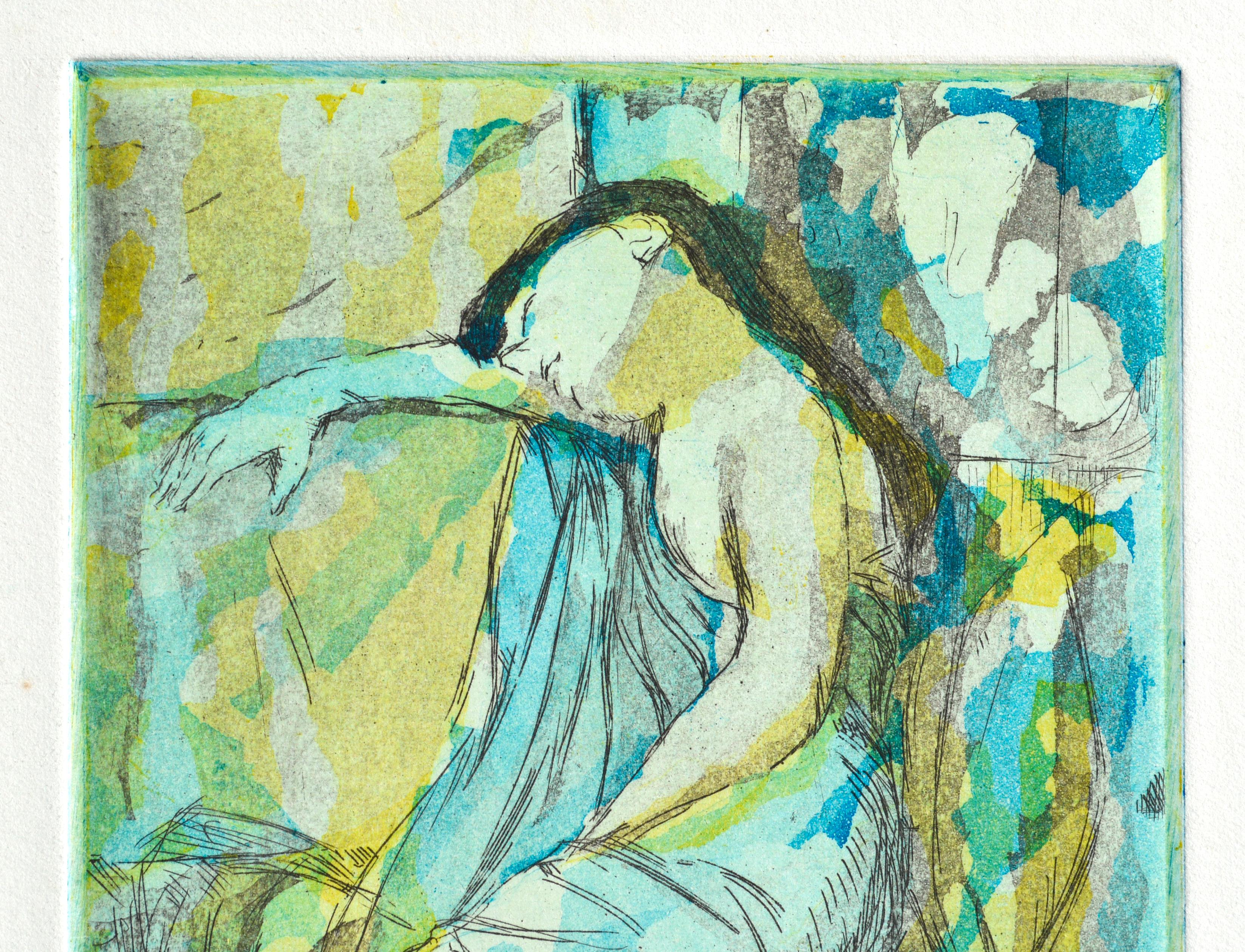 Femme allongée - Série abstraite figurative (série de 4) en vente 5