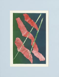 Red and Green Modern Abstract Lithograph
