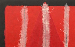 Red Paper Kimono with Cheesecloth Imprint