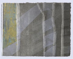 Ribbons and Bamboo - Silkscreen Augmented with Copper and Gold Leaf