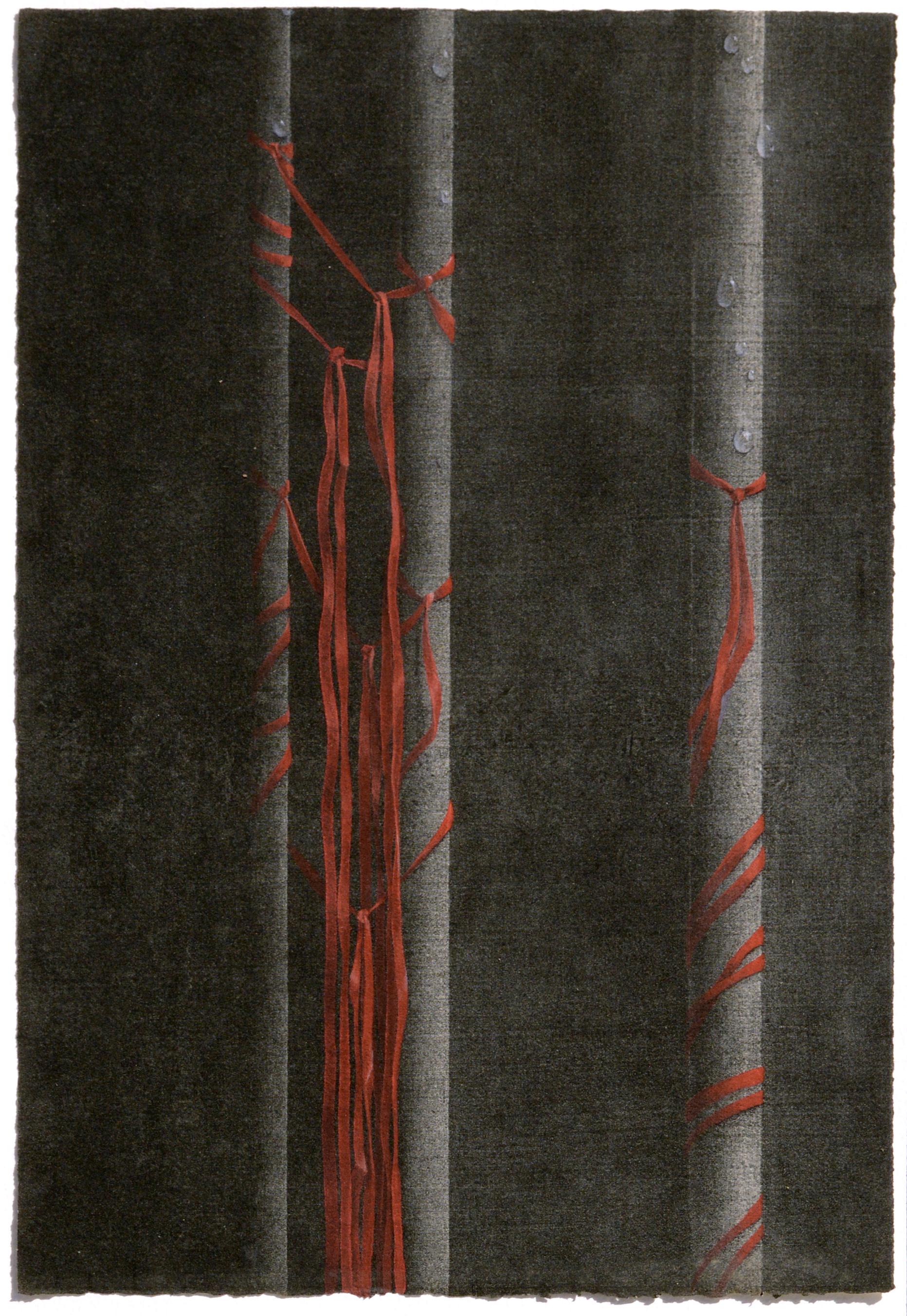 Ribbons und Stangen - Vergrößerung des Siebdrucks – Print von Patricia A Pearce