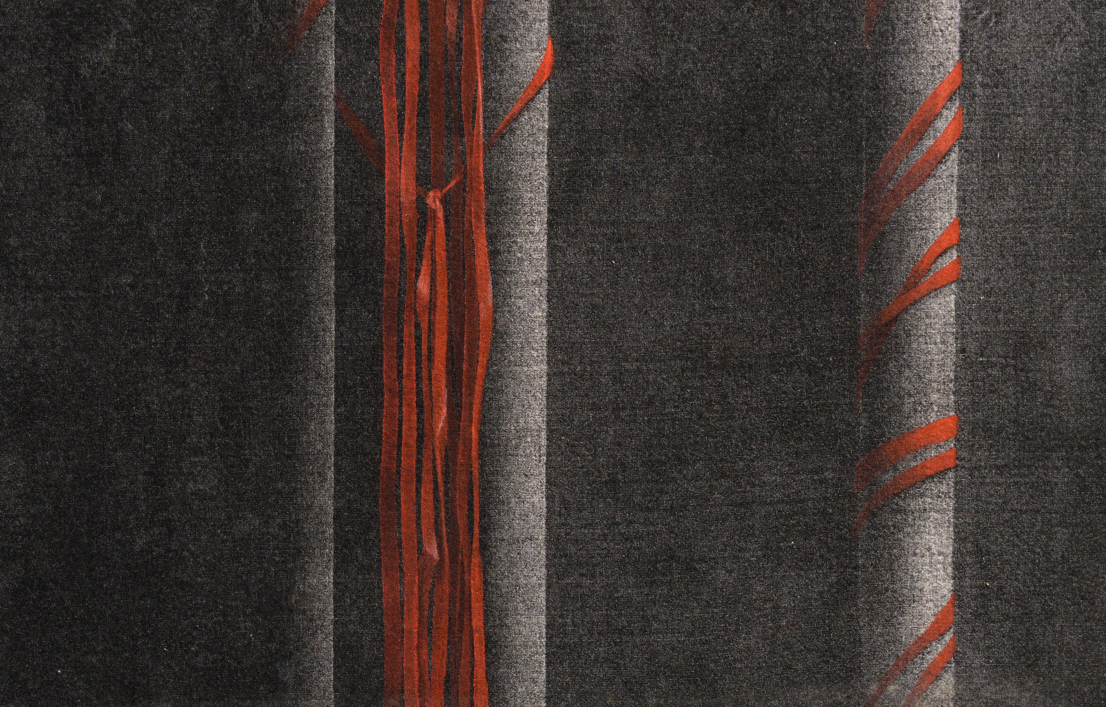 Vergrößerter (handgemalter) Siebdruck von Patricia A. Pearce (Amerikanerin, geb. 1948). Präsentiert in einer neuen Doppelmatte aus Schwarz und Grau. Unsigniert, wurde aber mit einer Sammlung von Pearce's Arbeiten erworben. Ungerahmt. Bildgröße: 16