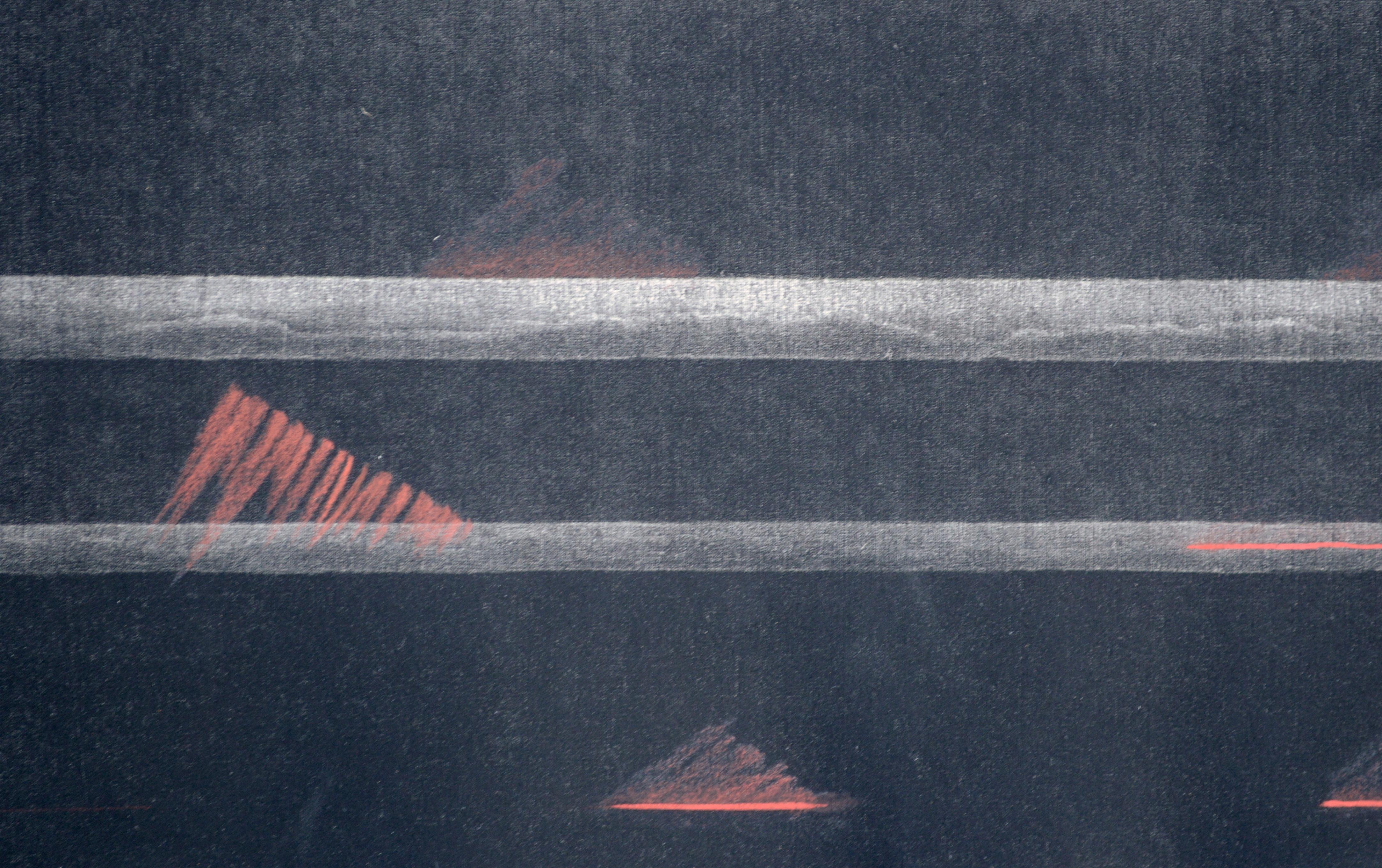 Silver Squares Over Red Pyramids - Hand-Augmented Collotype 1