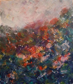 Patricia Abramovich - "Escalada azul" - arte paisajístico abstracto y neoimpresionista