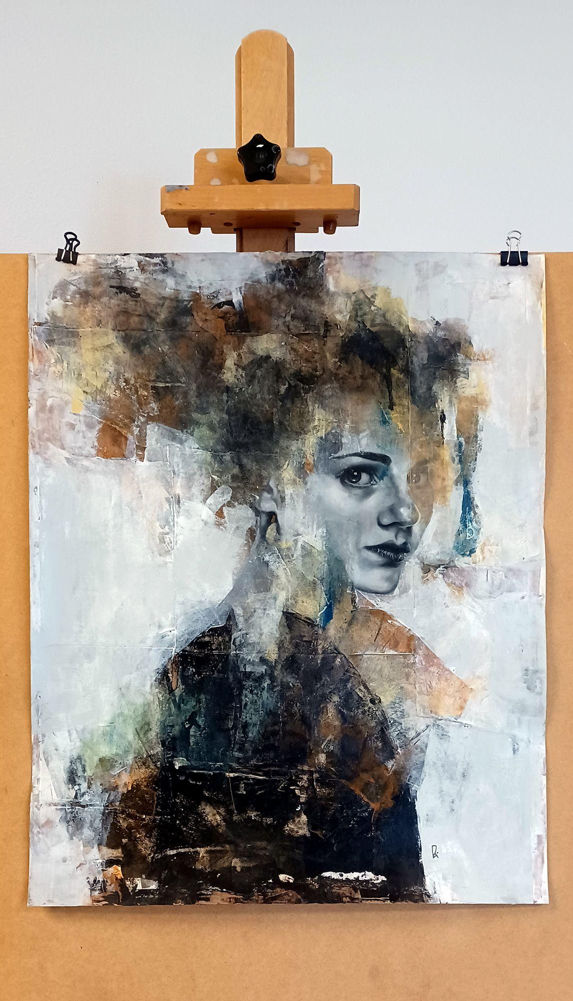The Reluctance of September Leaves, Gemälde, Öl auf Papier im Angebot 2