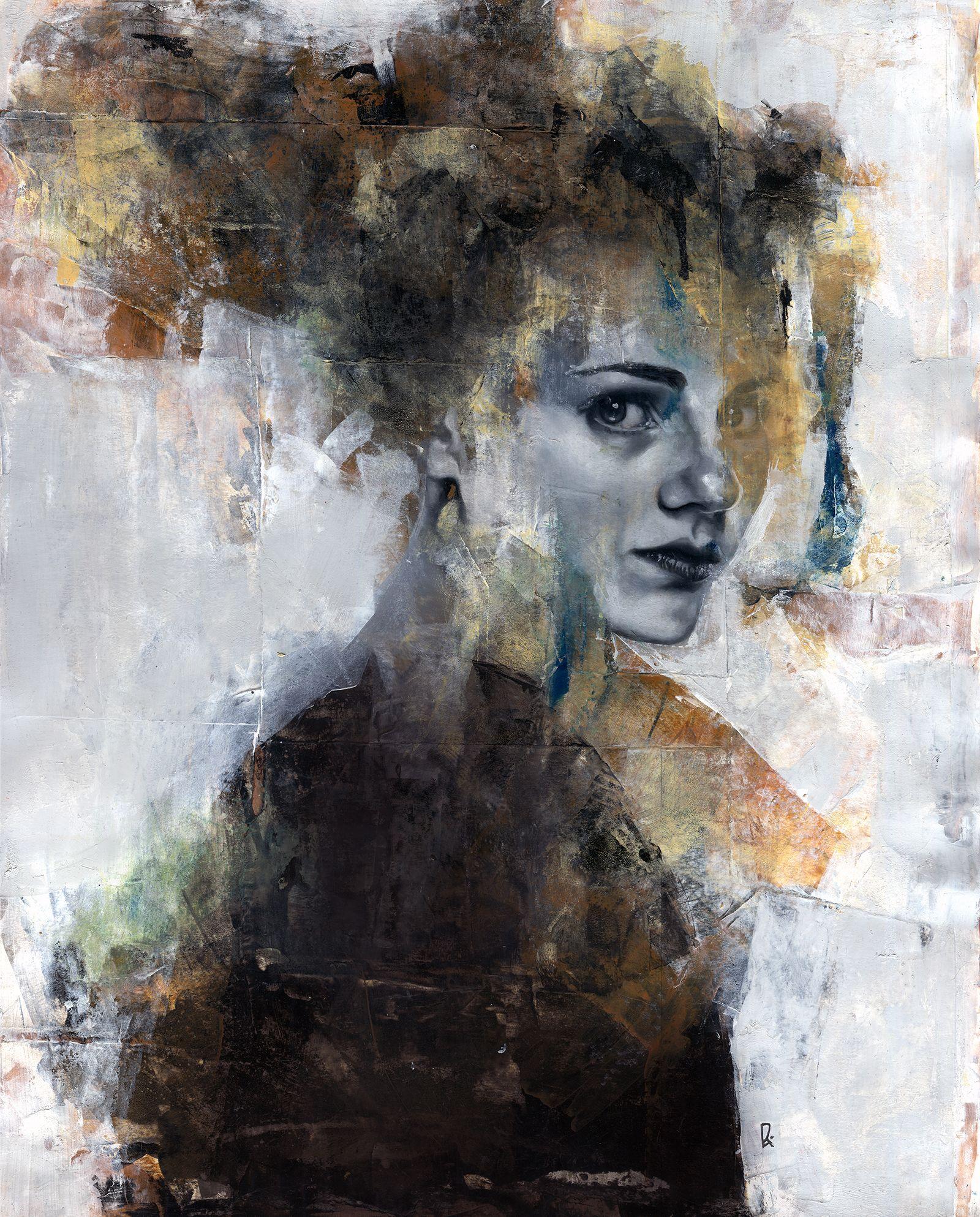 The Reluctance of September Leaves, Gemälde, Öl auf Papier – Painting von Patricia Ariel