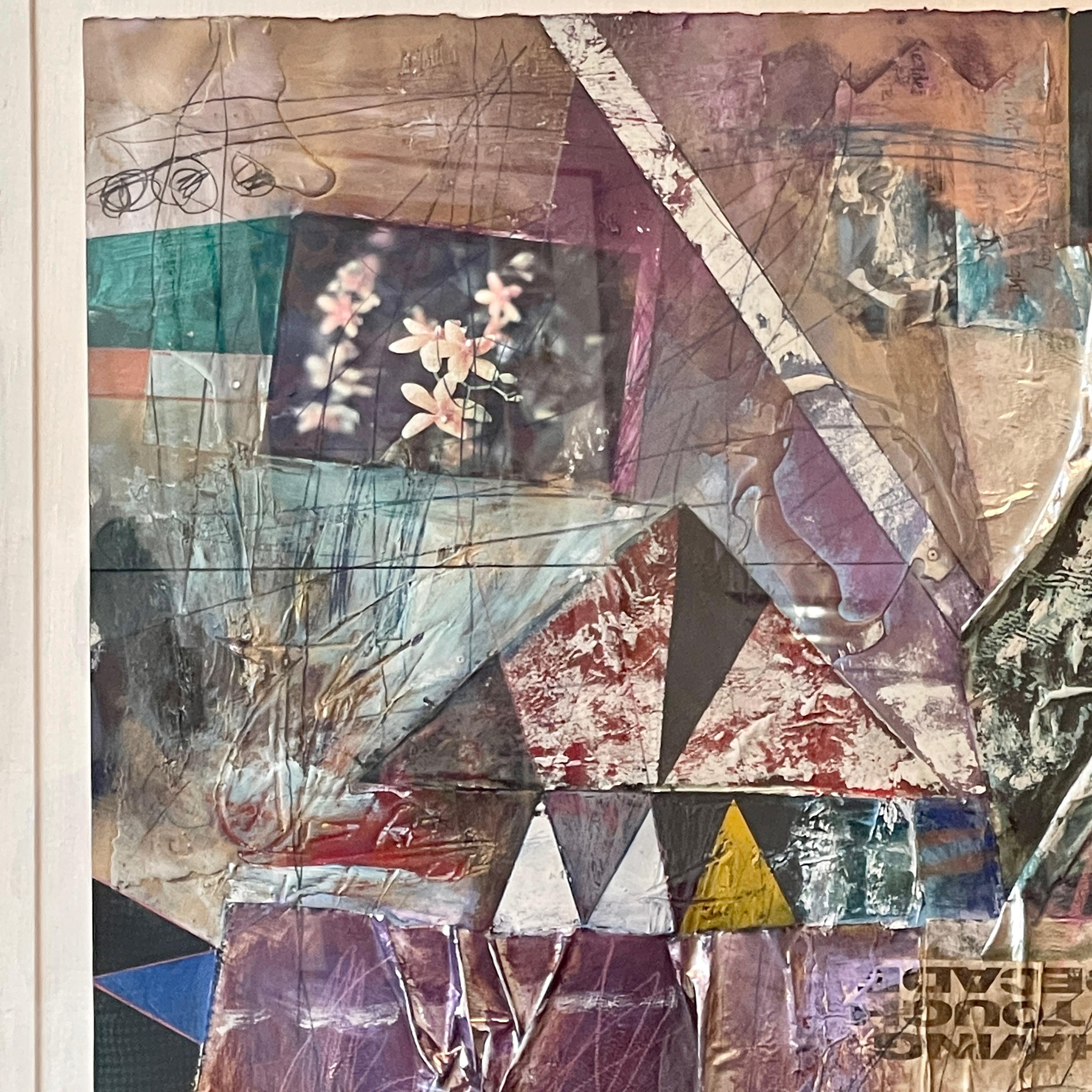 Abstract Postmodern Mixed Media Collage 'Charms and the Man' by Patricia Beatty 4