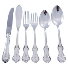 Patricia by Mema Swedish Silverplate Flatware Set Service 71 pcs L monogram