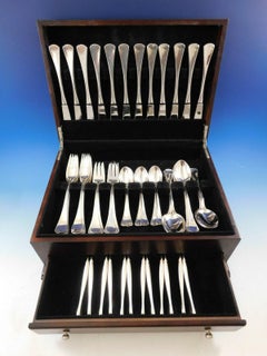 Patricia by Sorensen Danish Sterling Silver Flatware Set Service 72 Pcs Modern