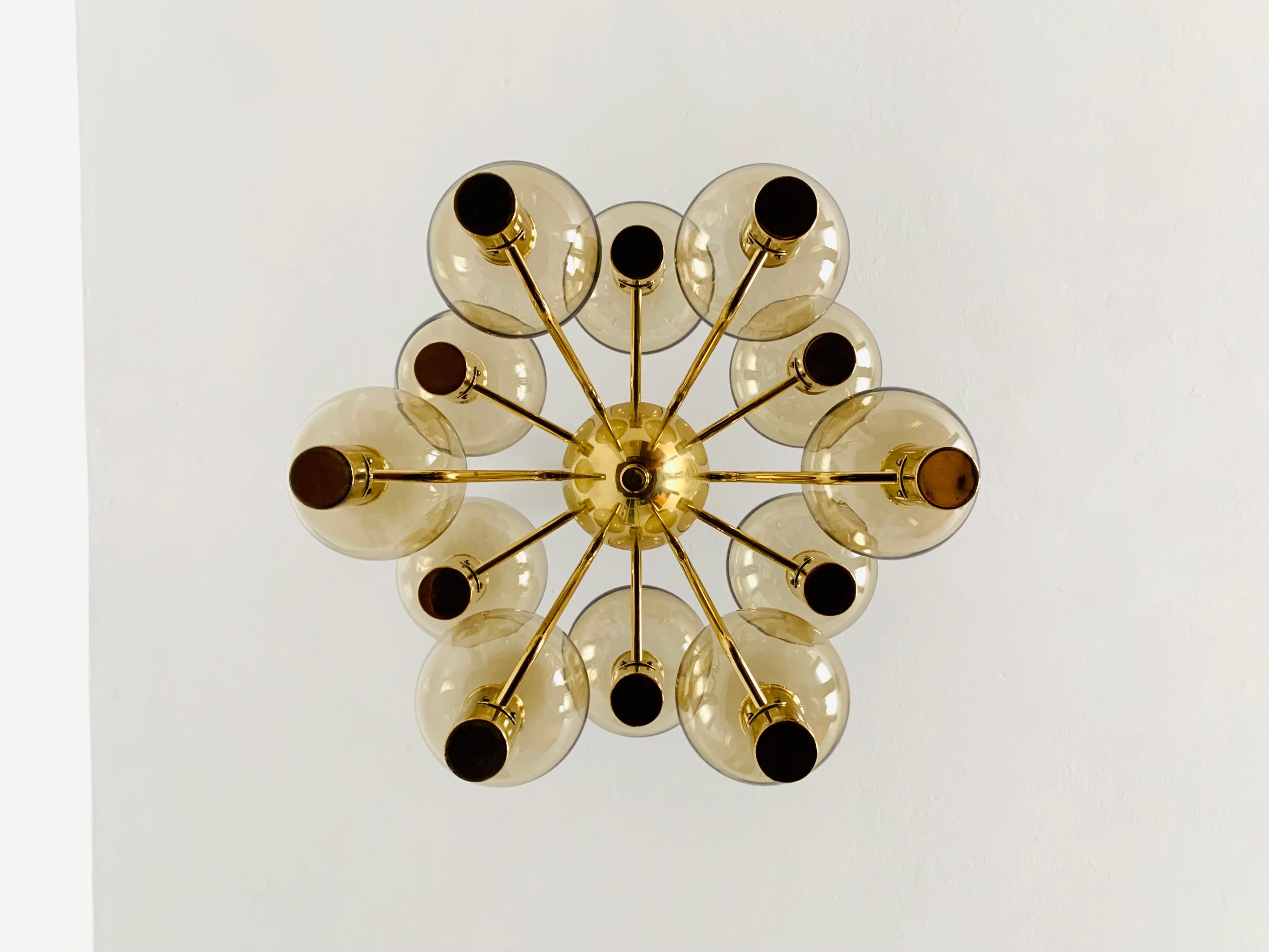 Brass Patricia chandelier by Hans Agne Jakobsson For Sale