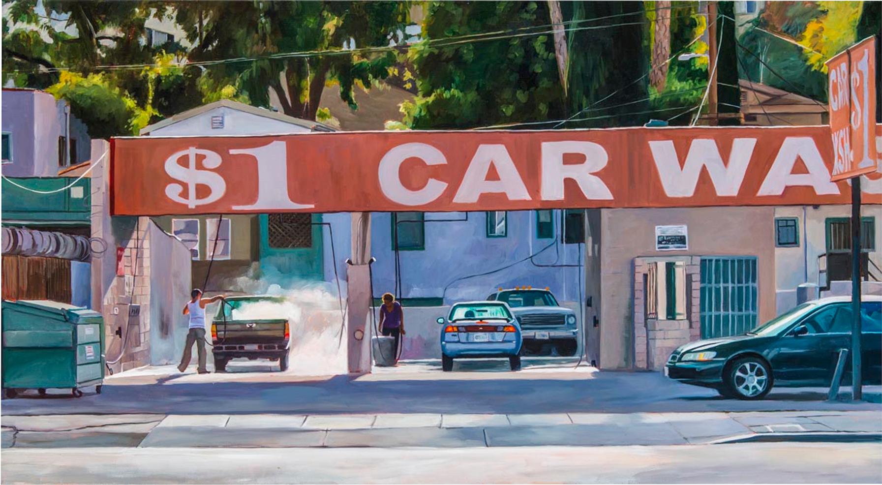 Patricia Chidlaw Landscape Painting - Dollar Car Wash