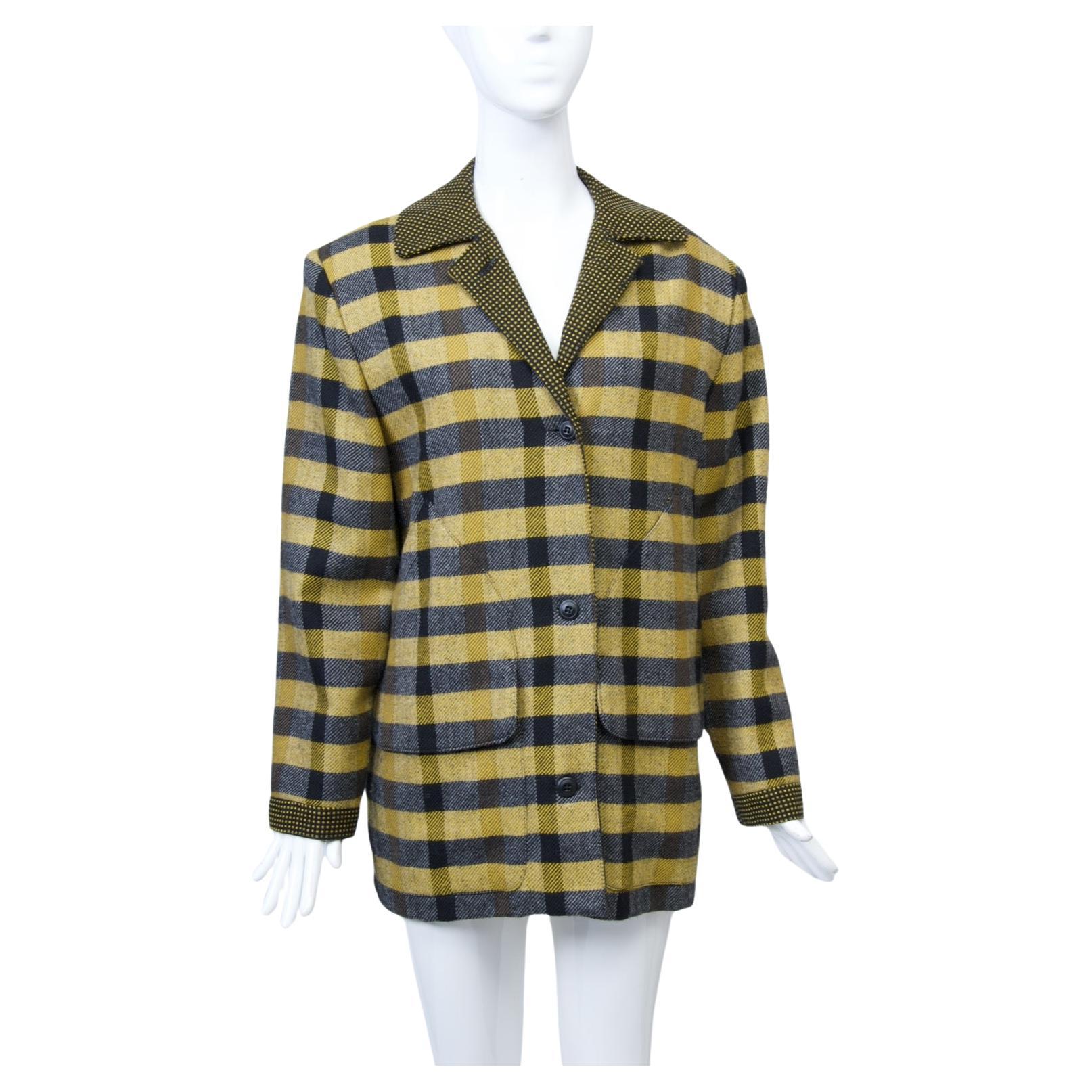 Patricia Clyne Plaid Jacket with Interesting Pocket Detail For Sale