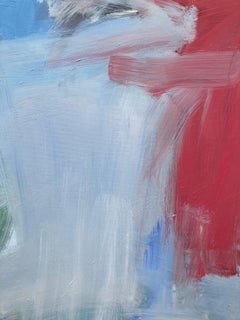 "Strandgut", Abstrakt, Blau, Rosa, Gelb, Weiß, Ölgemälde, 2017