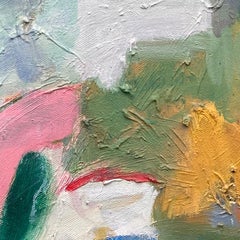 "Open Window", Abstrakt, Gelb, Rot, Rosa, Blau, Grün, Ölgemälde, 2015