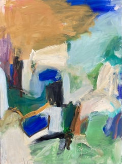 "The Cloths of Heaven", Abstract, Green, Blue, Yellow, White, Oil Painting, 2017