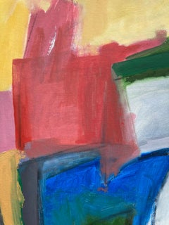 "Aspetta il momento", Astratto, Giallo, Rosa, Blu, Bianco, Verde, Pittura a olio