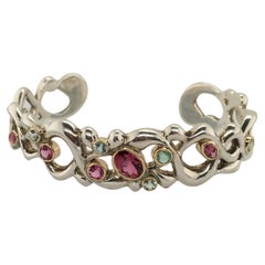 PATRICIA DAUNIS Pulsera de turmalina rosa y berilo verde de ley y oro de 18 quilates