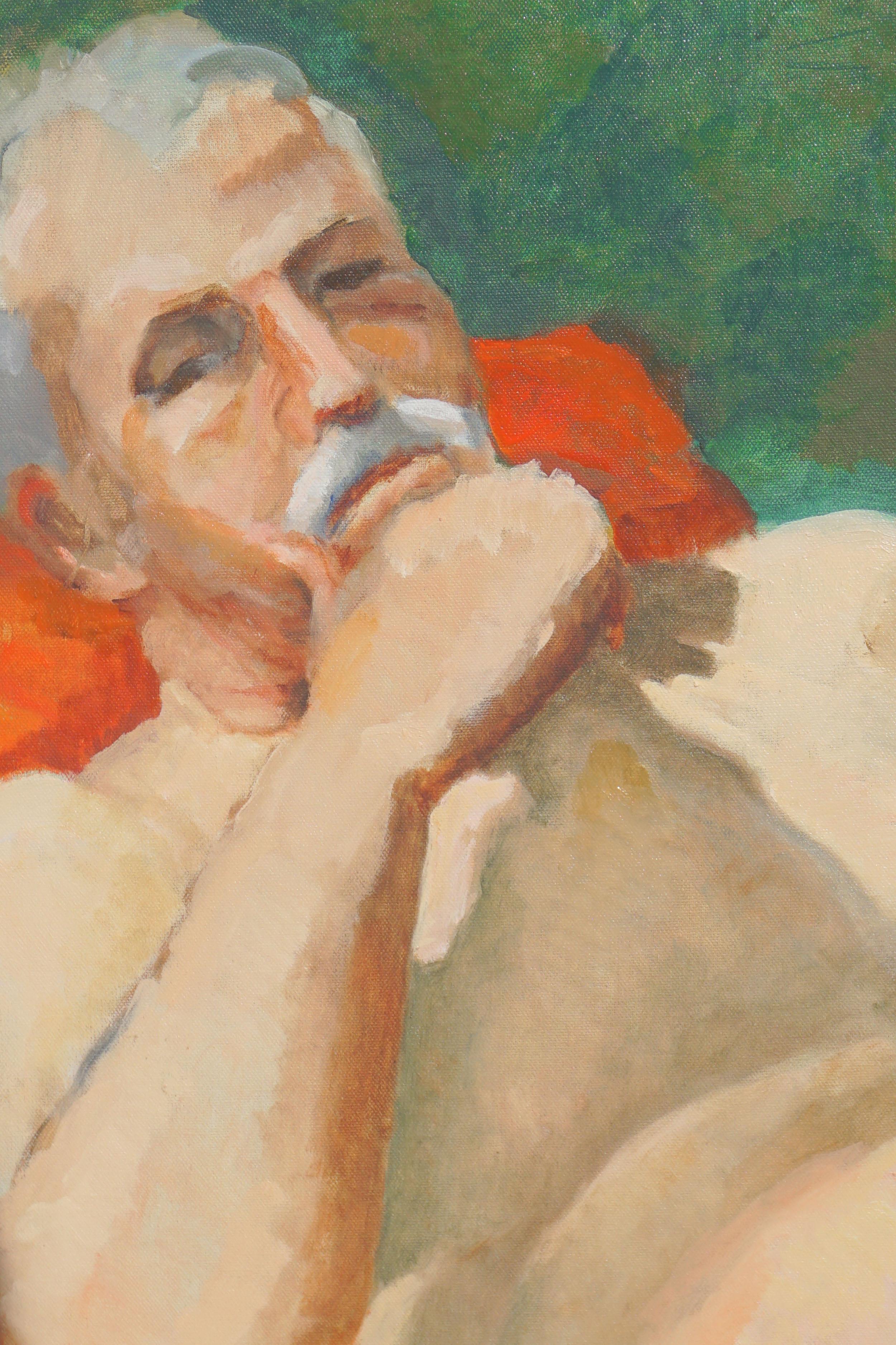 Étude d'un nu masculin couché - Painting de Patricia Emrich Gillfillan