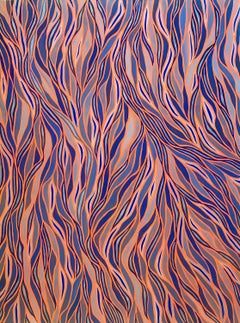 Wavy patterned abstraction in complimentary orange and blue - 070621