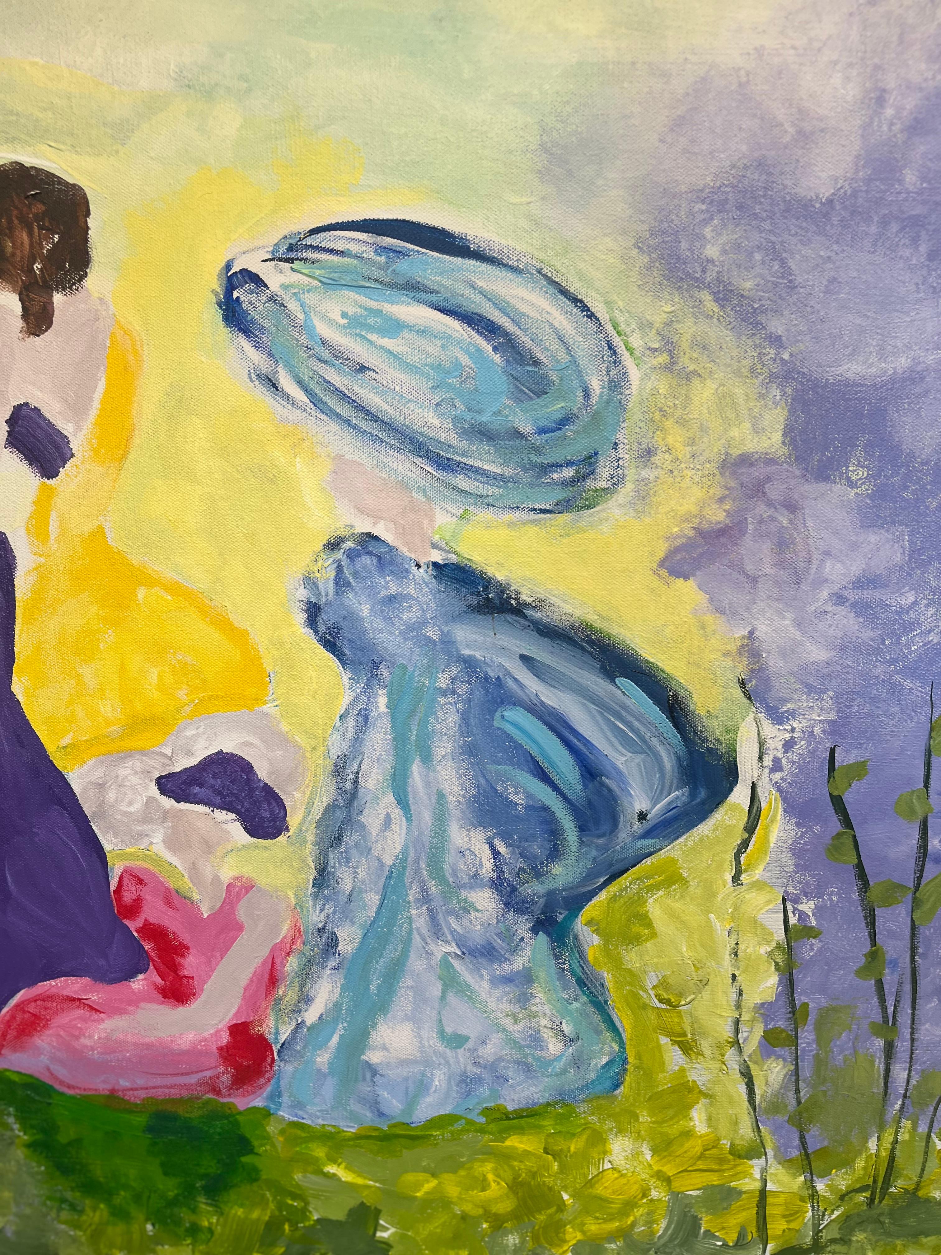 Les Demoiselles Take A Stroll 36 X48, Les Demoiselles – Painting von Patricia Forelle