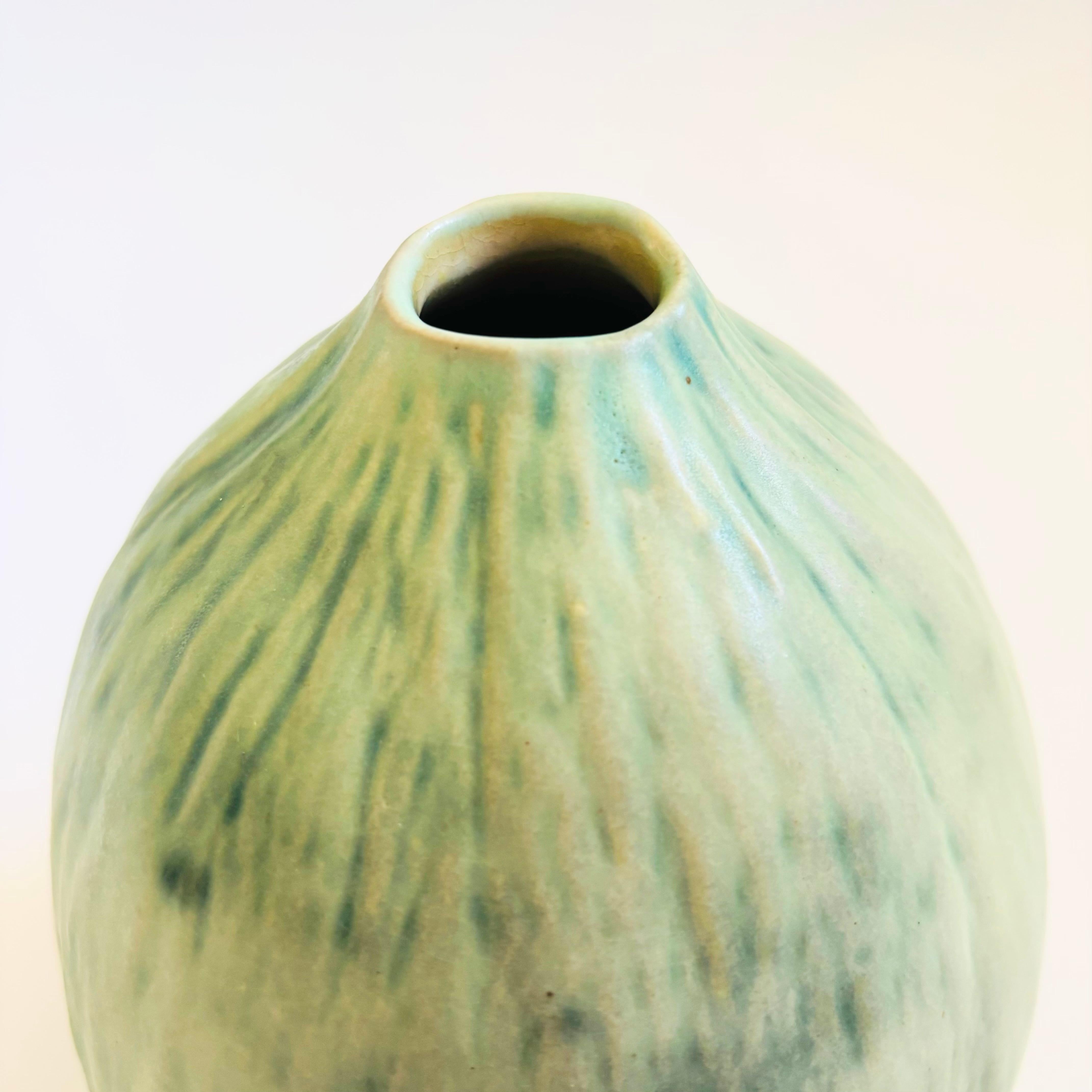 Jarrón melón Patricia Garrett Pottery Studio, 1988 finales del siglo XX en venta