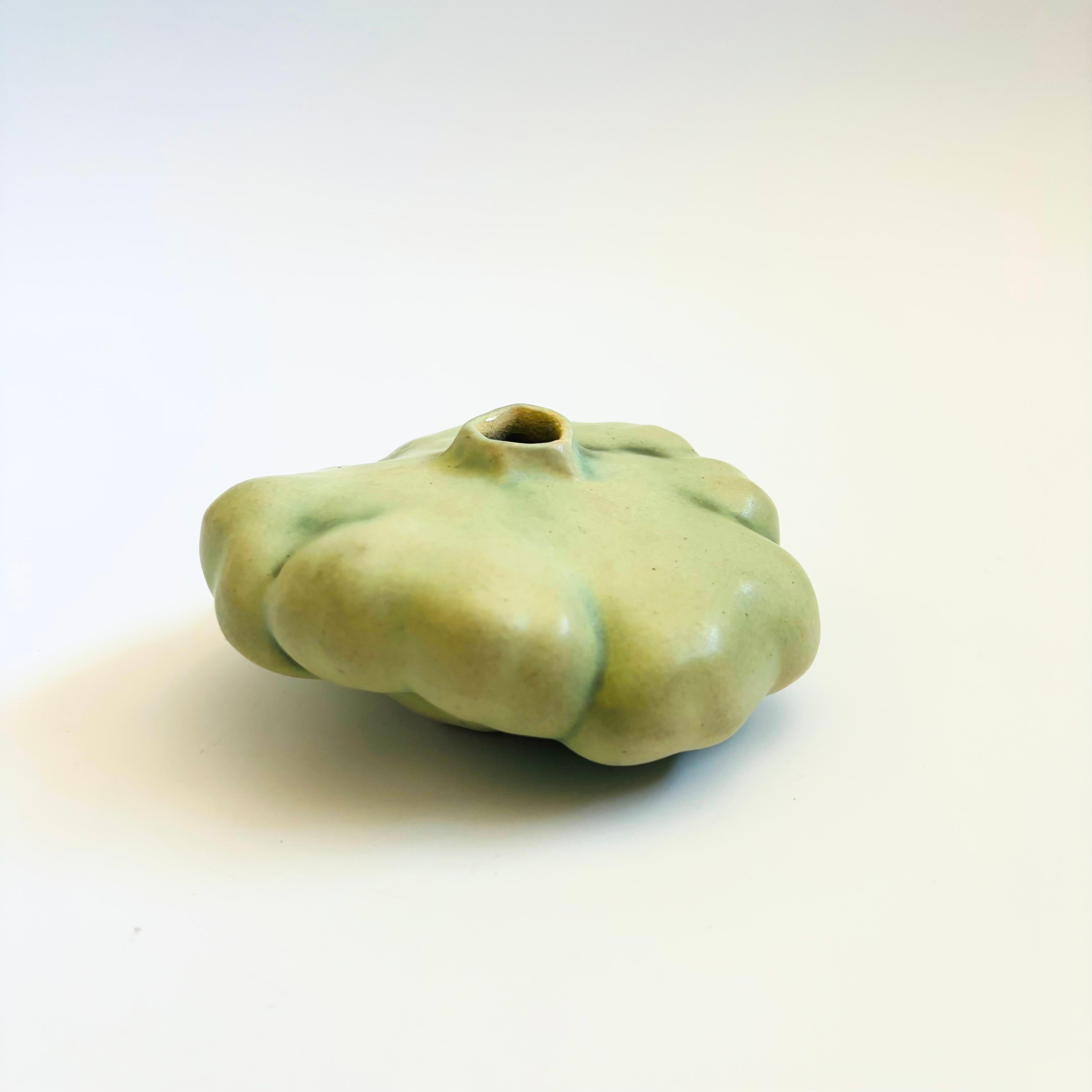 Patricia Garrett Pottery Studio Patty Pan Jarrón calabaza 1989 Estadounidense en venta