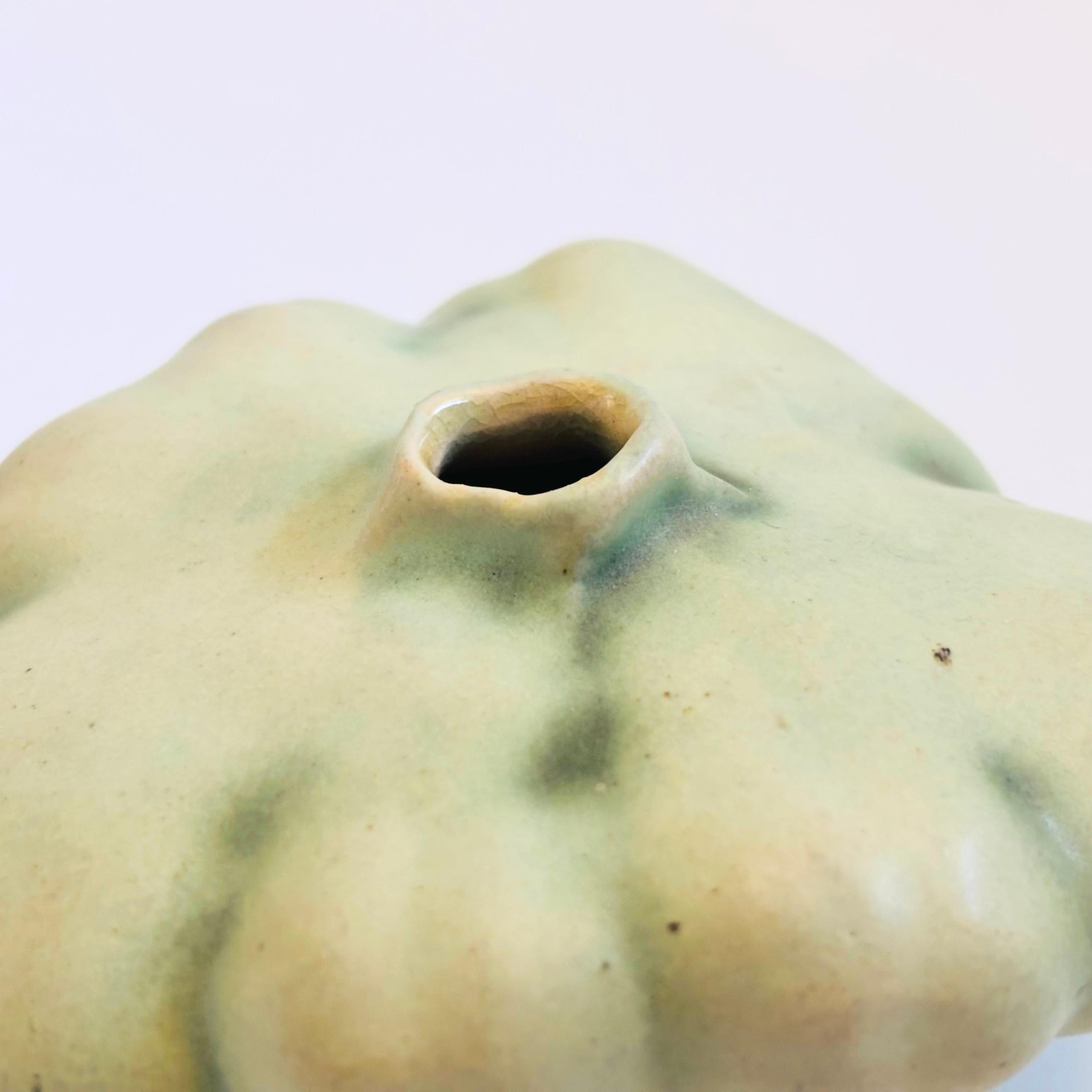 Patricia Garrett Pottery Studio Patty Pan Jarrón calabaza 1989 finales del siglo XX en venta