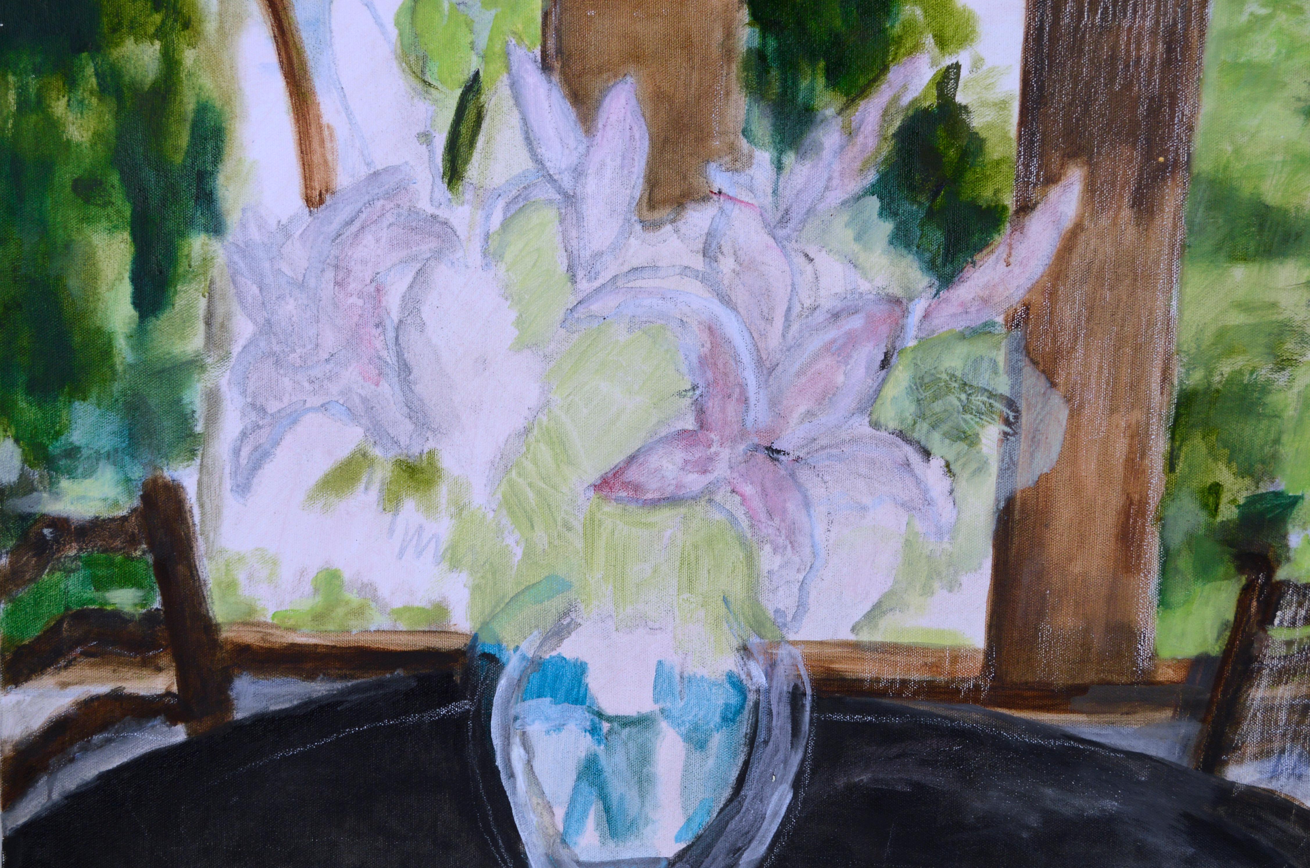 Lily's and Glass Vase by Patricia Gillfillan  For Sale 1