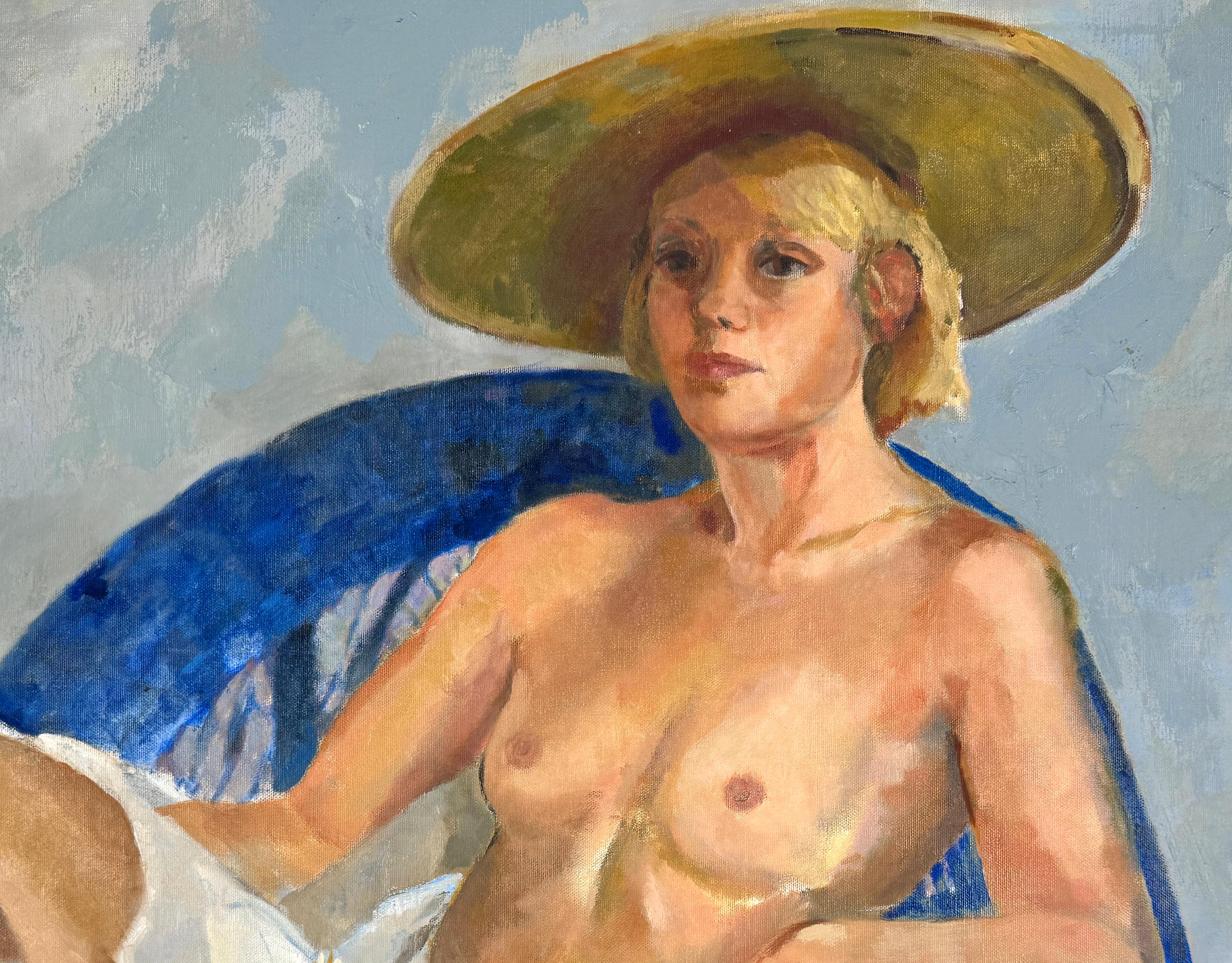 La Sedia Blu Figurativa - Painting di Patricia Gillfillan