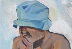 "Banker's Holiday" Figurative Painting, Oil on Canvas, Signed, 29x29