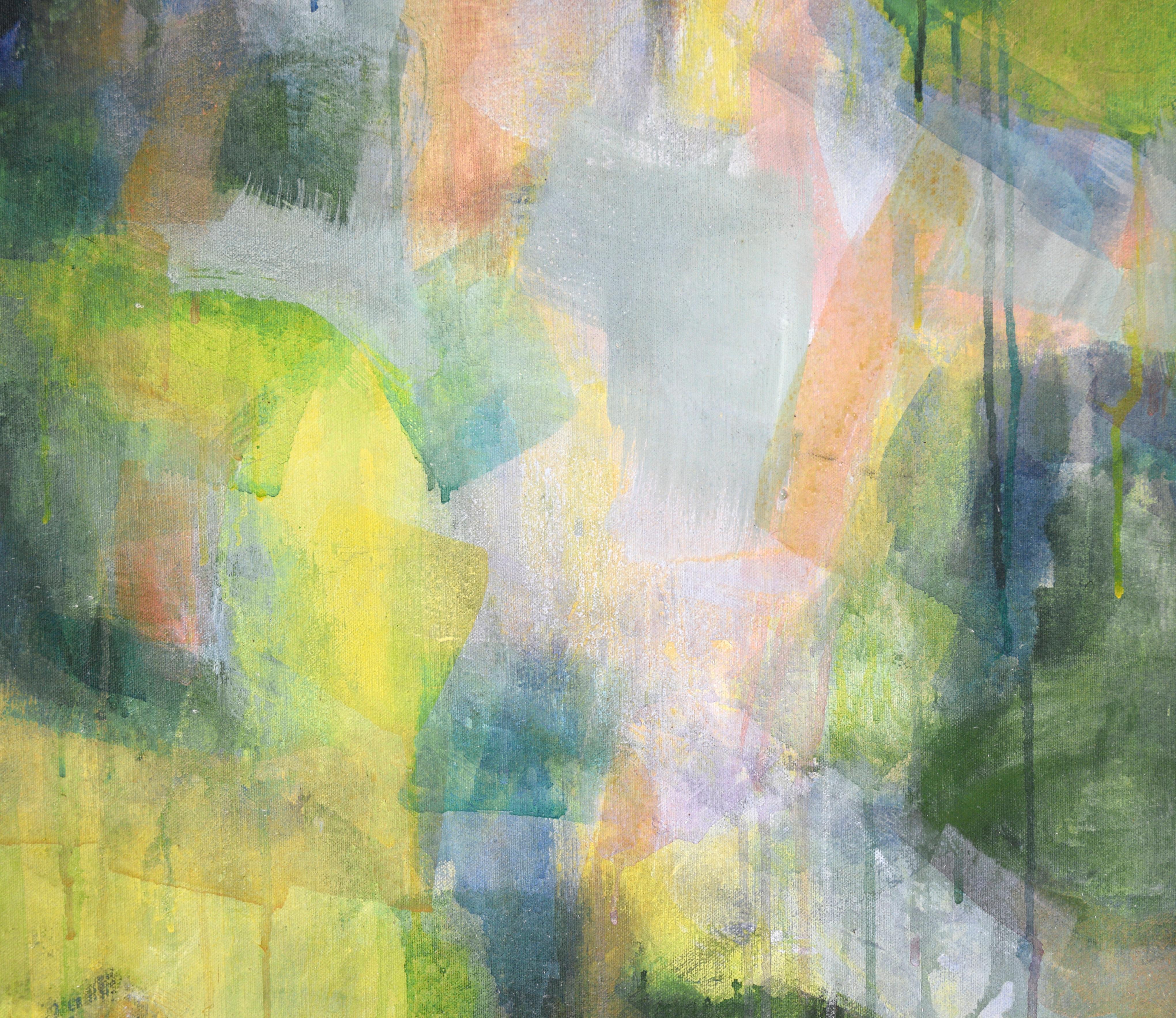 Campo di colore - Verde astratto e giallo di Patricia Gren Hayes Acrilico su tela in vendita 4