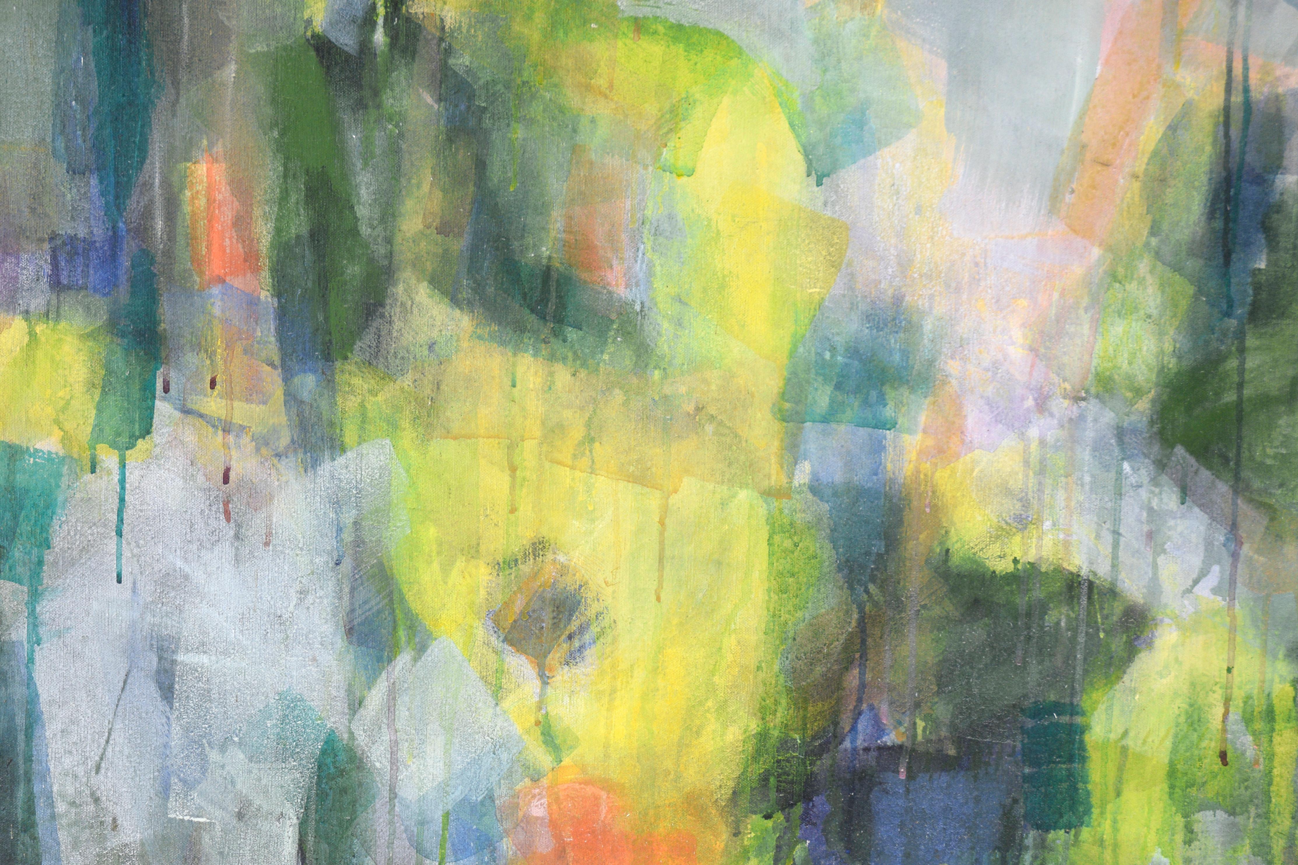 Color Field - Abstract Green and Yellow by Patricia Gren Hayes Acrylic on Canvas For Sale 5