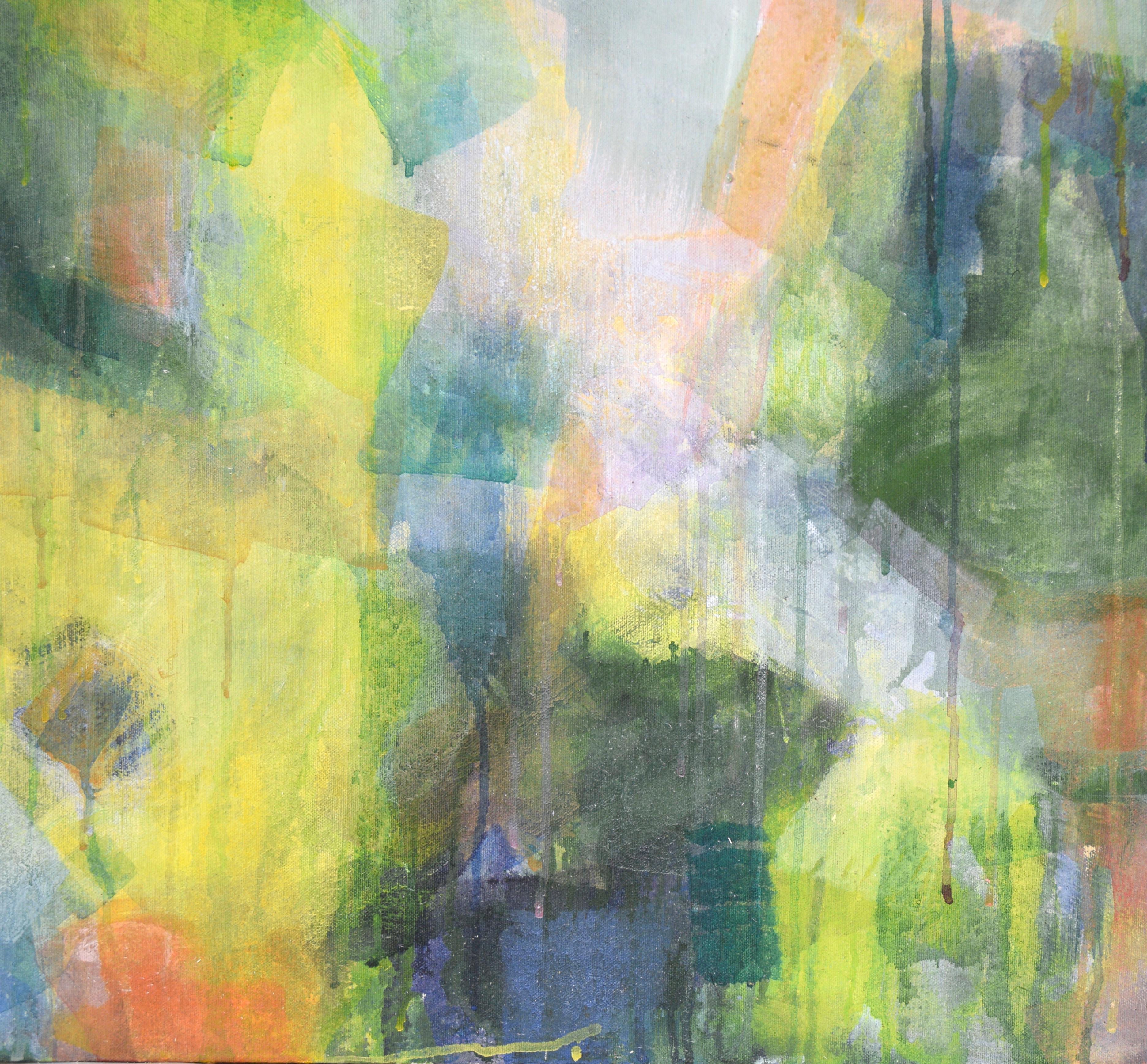 Color Field - Abstract Green and Yellow by Patricia Gren Hayes Acrylic on Canvas For Sale 6