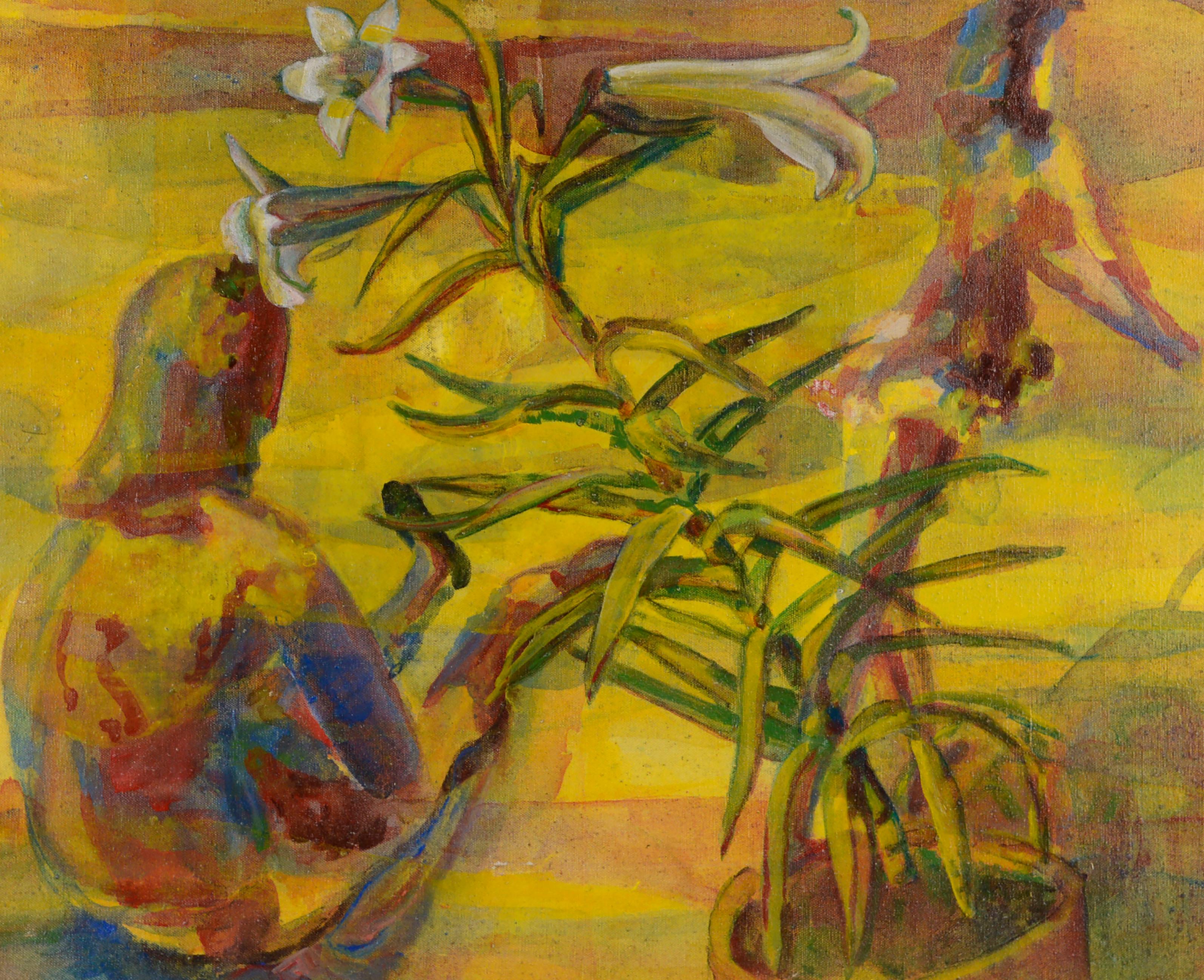 « Easter Lily & Spring Dancers » - Abstrait floral figuratif  - Expressionnisme abstrait Painting par Patricia Gren Hayes